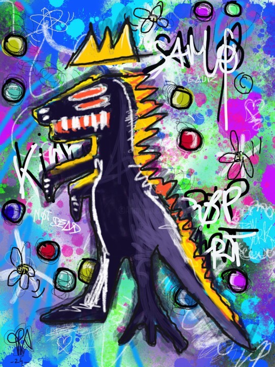 King Spirit (Basquiat-inspired dinosaur)