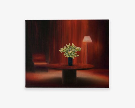 Interior with Flowers on a Round Table